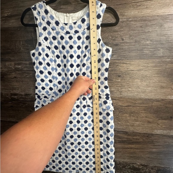 Boden Blue and White Patterned Mini Dress - Picture 7 of 10
